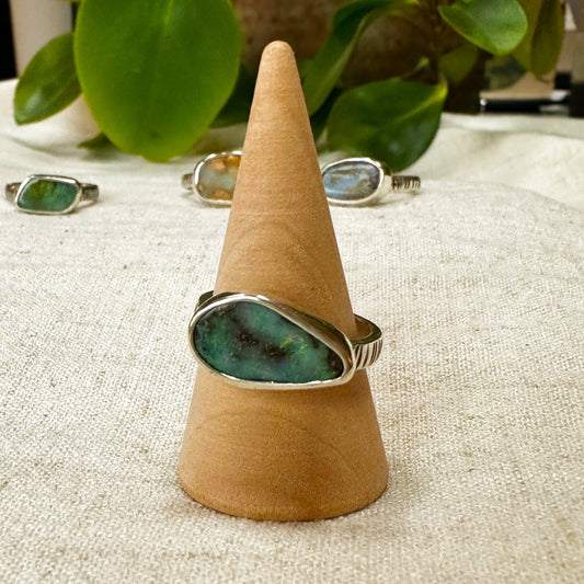 Deep Blue Australian Boulder Opal Ring ( Size 8)