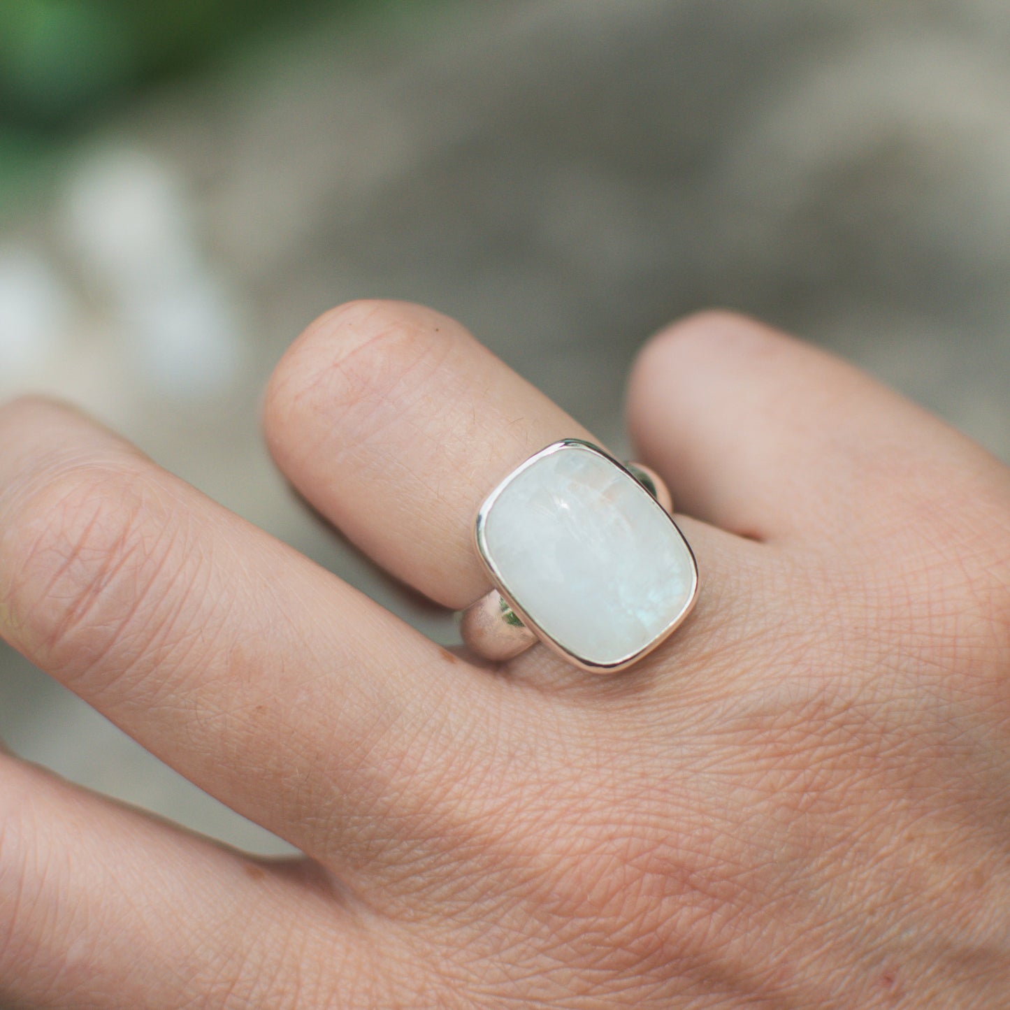 Rainbow Moonstone Ring (Size 8.5)