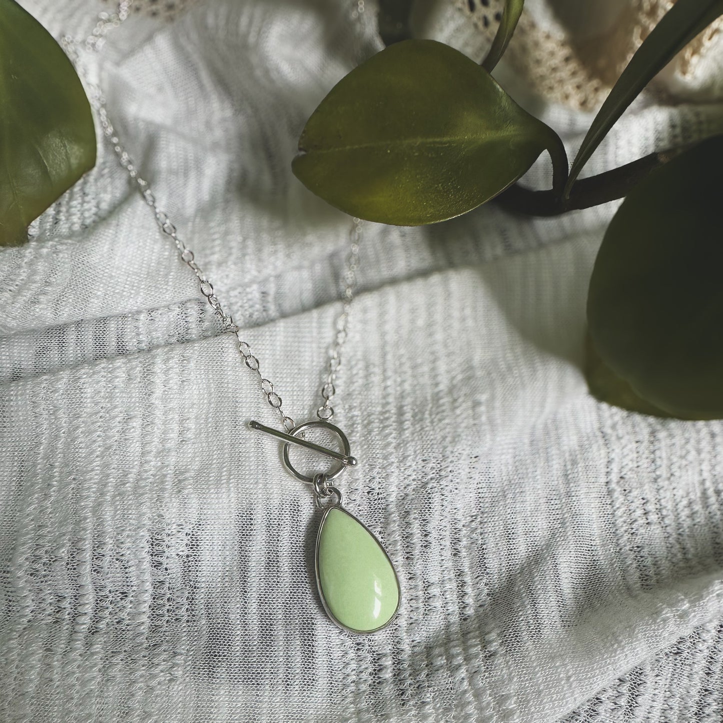 Lemon Chrysoprase Toggle Necklace