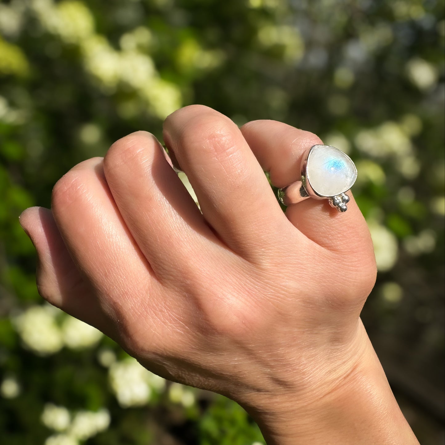 Rainbow Moonstone Ring (Size 5.5)