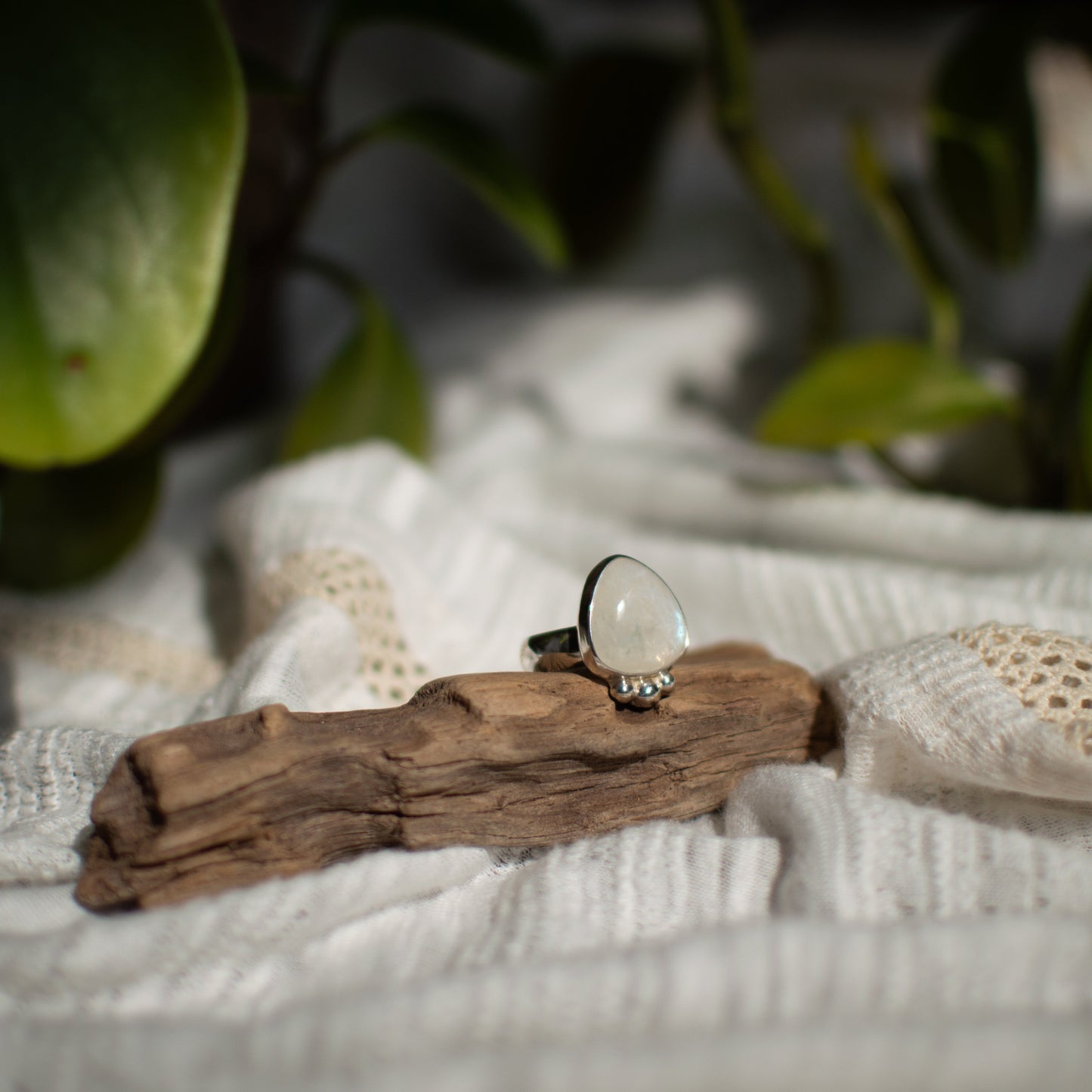 Rainbow Moonstone Ring (Size 7)