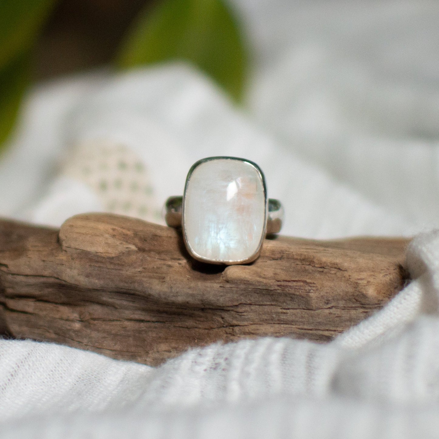 Rainbow Moonstone Ring (Size 8.5)