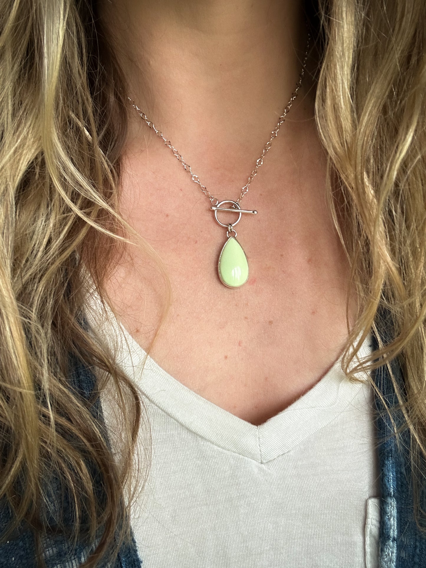 Lemon Chrysoprase Toggle Necklace