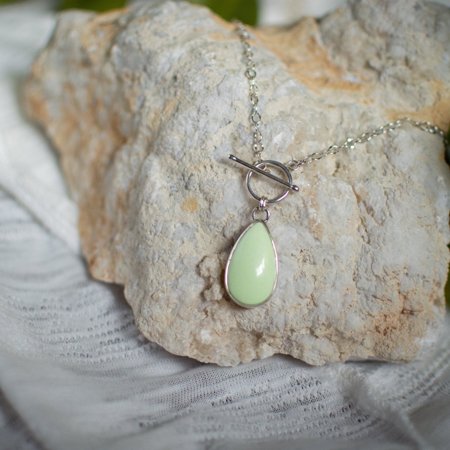Lemon Chrysoprase Toggle Necklace