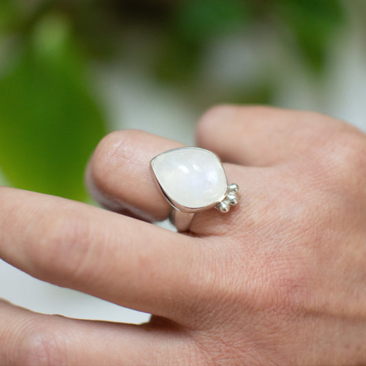 Rainbow Moonstone Ring (Size 7.75)
