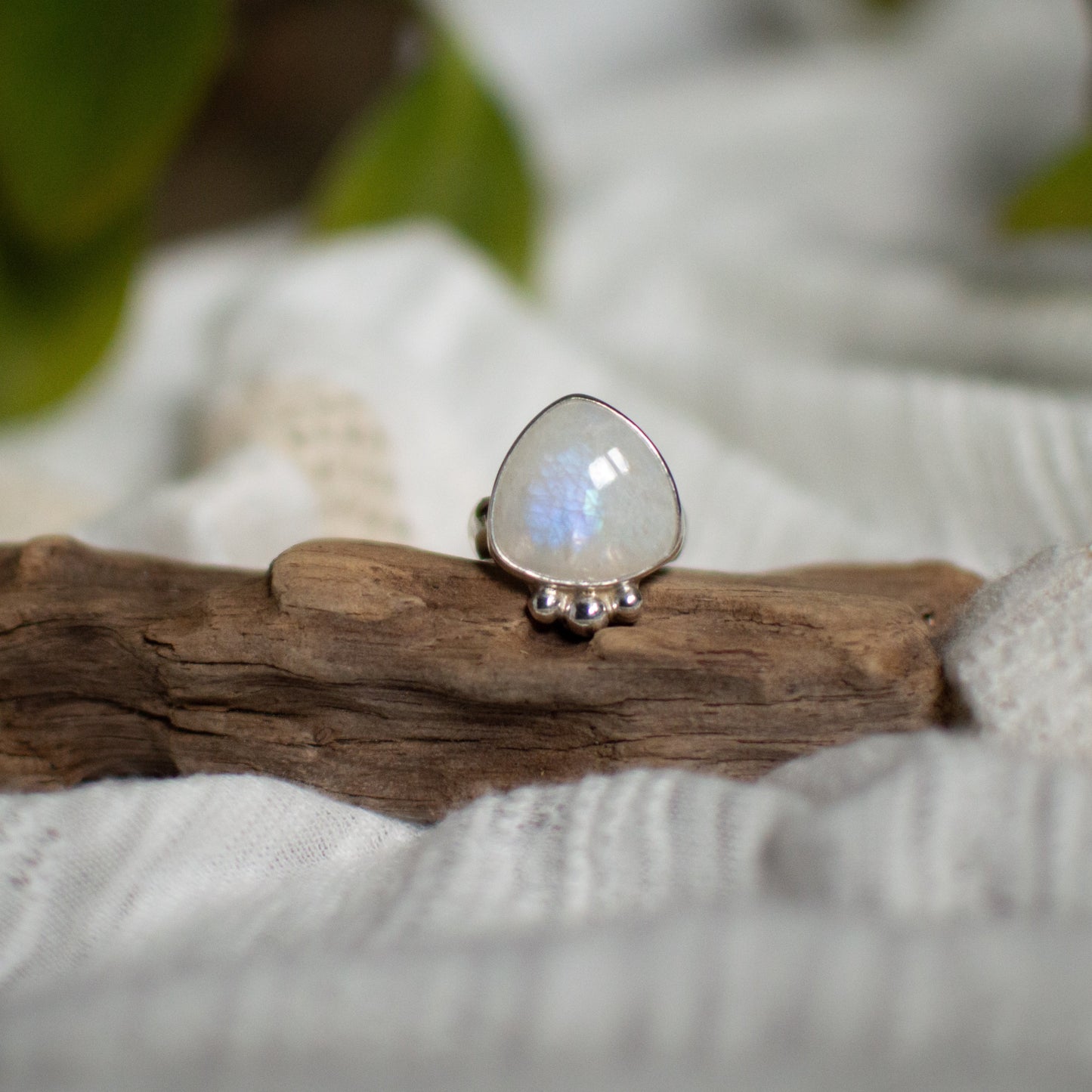 Rainbow Moonstone Ring (Size 7)
