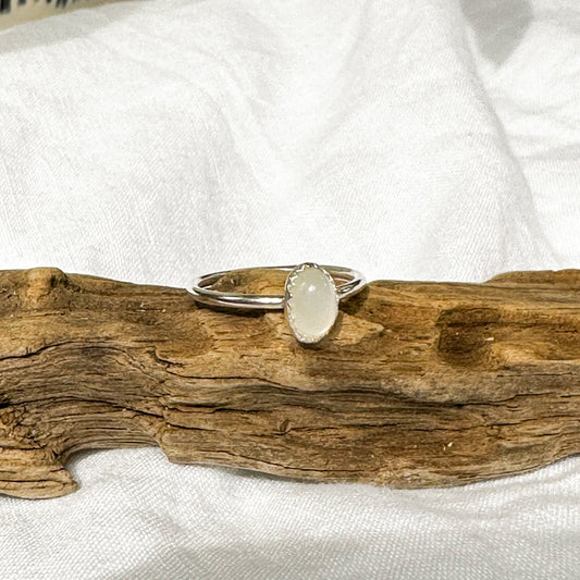 White Moonstone Ring