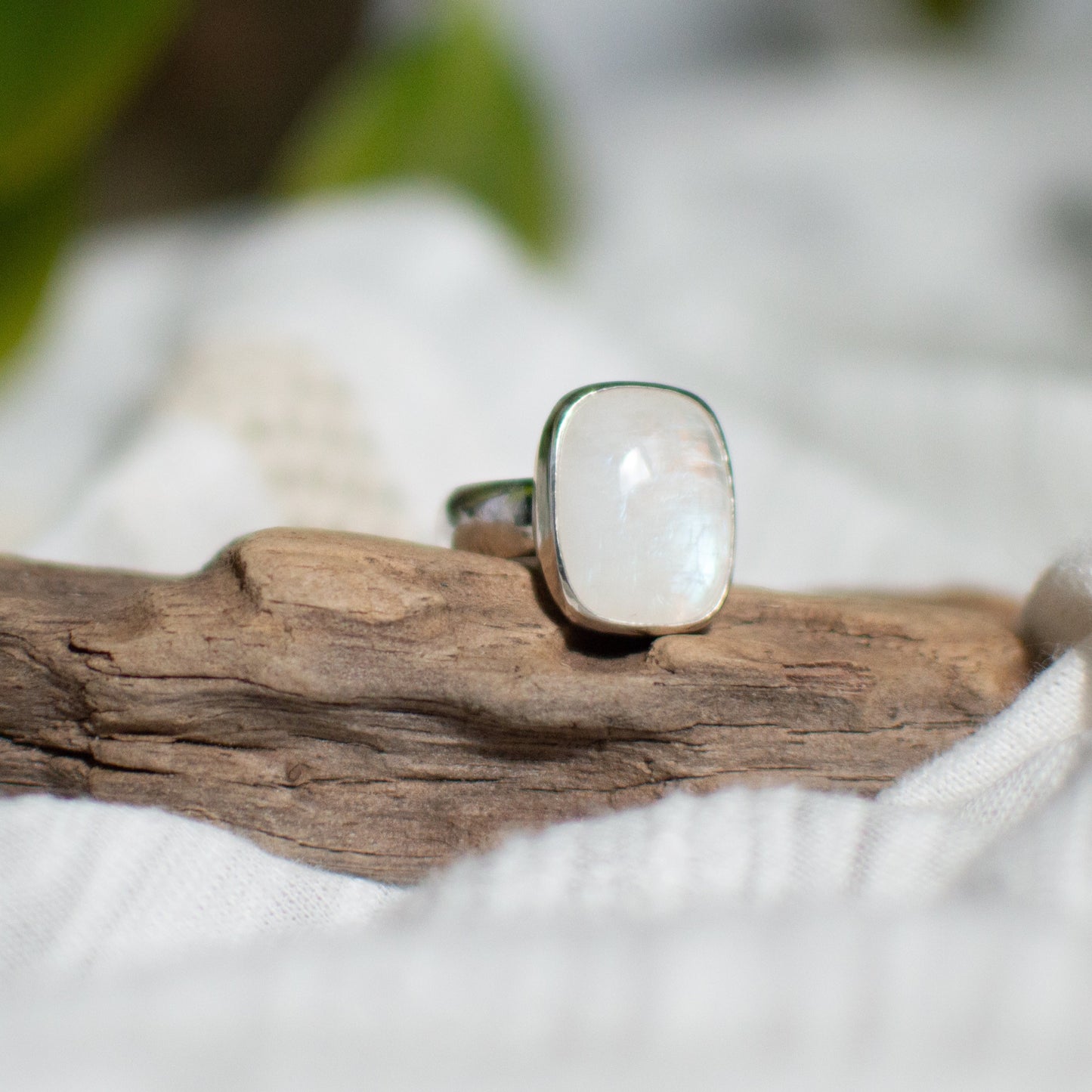 Rainbow Moonstone Ring (Size 8.5)