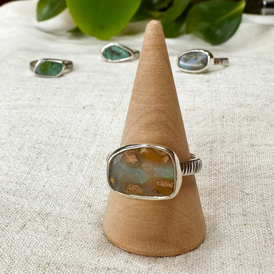 Pastel Boulder Opal Ring (Size 9)