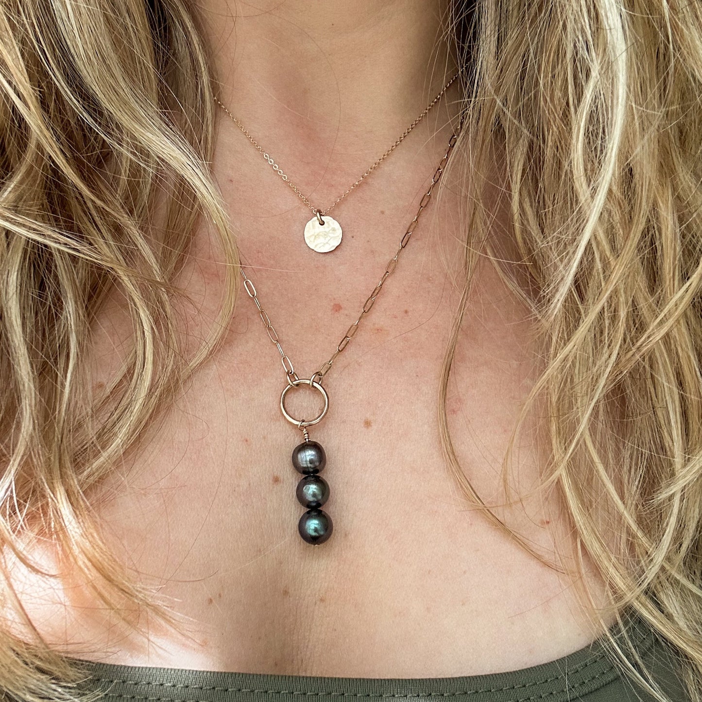Tiny Hammered Dot Necklace