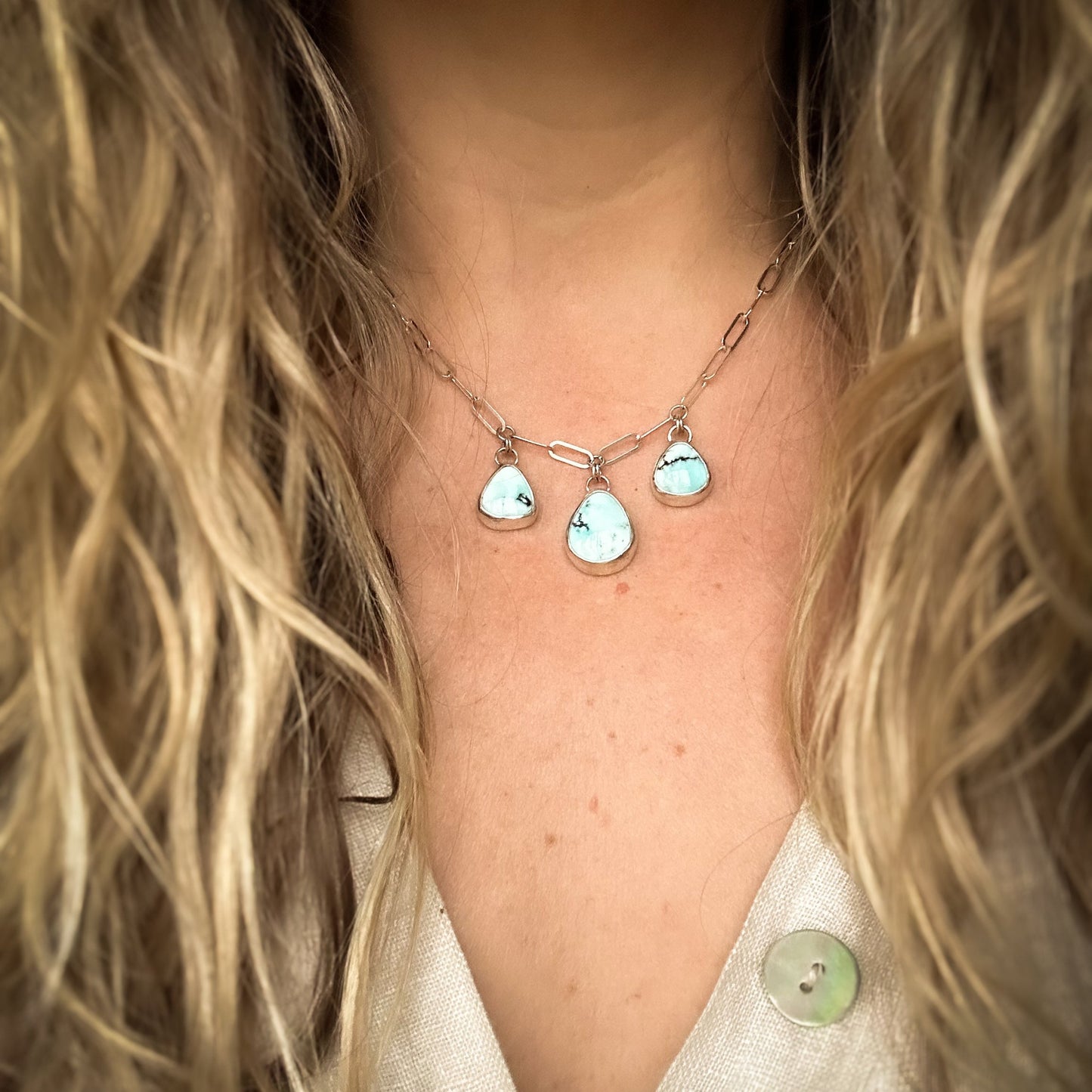 Lone Mountain Turquoise Drop Necklace