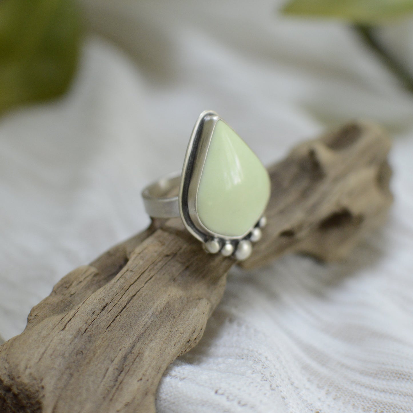 Lemon Chrysoprase Ring (Size 6.75)