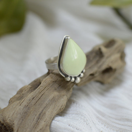 Lemon Chrysoprase Ring (Size 6.75)