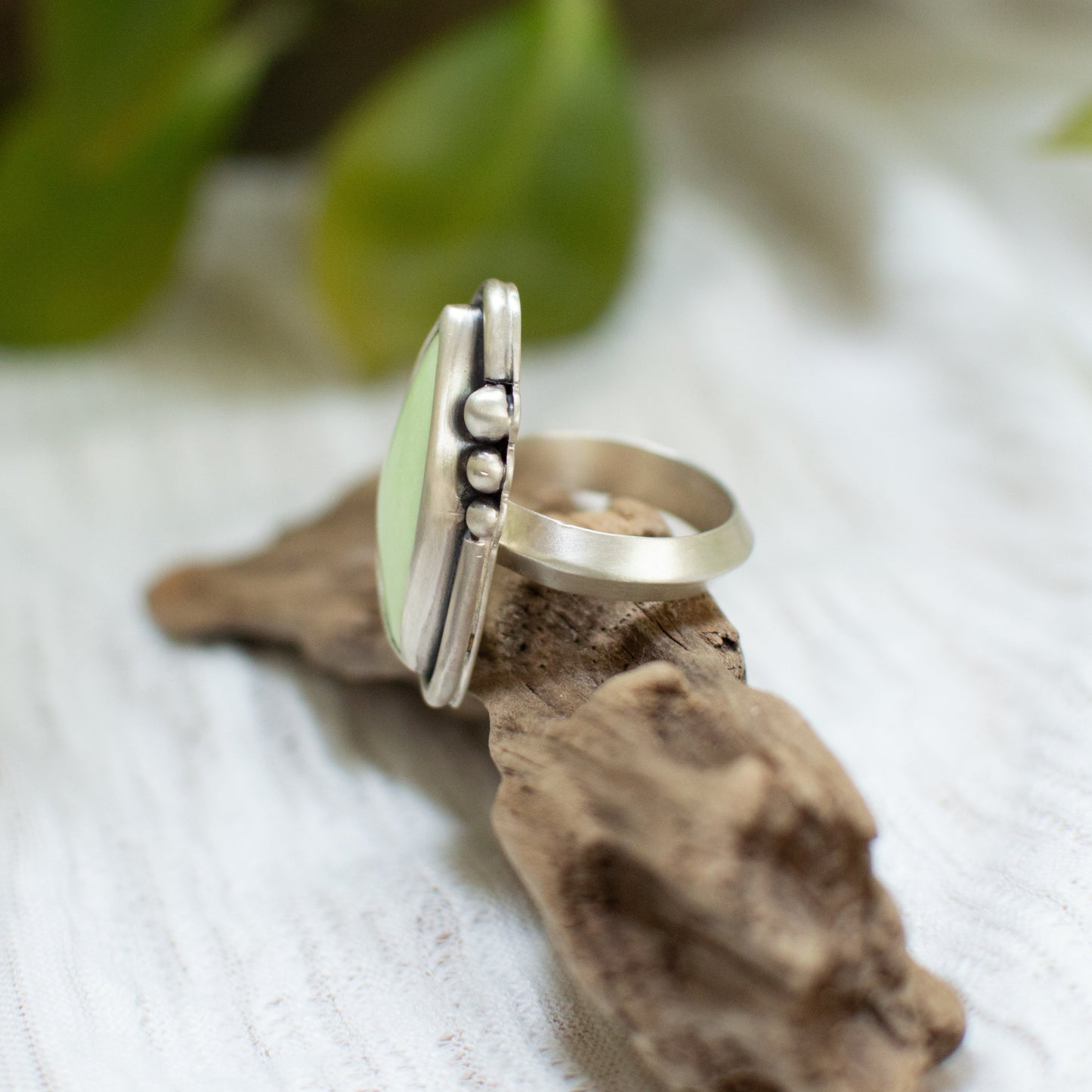 Lemon Chrysoprase Ring (Size 10)