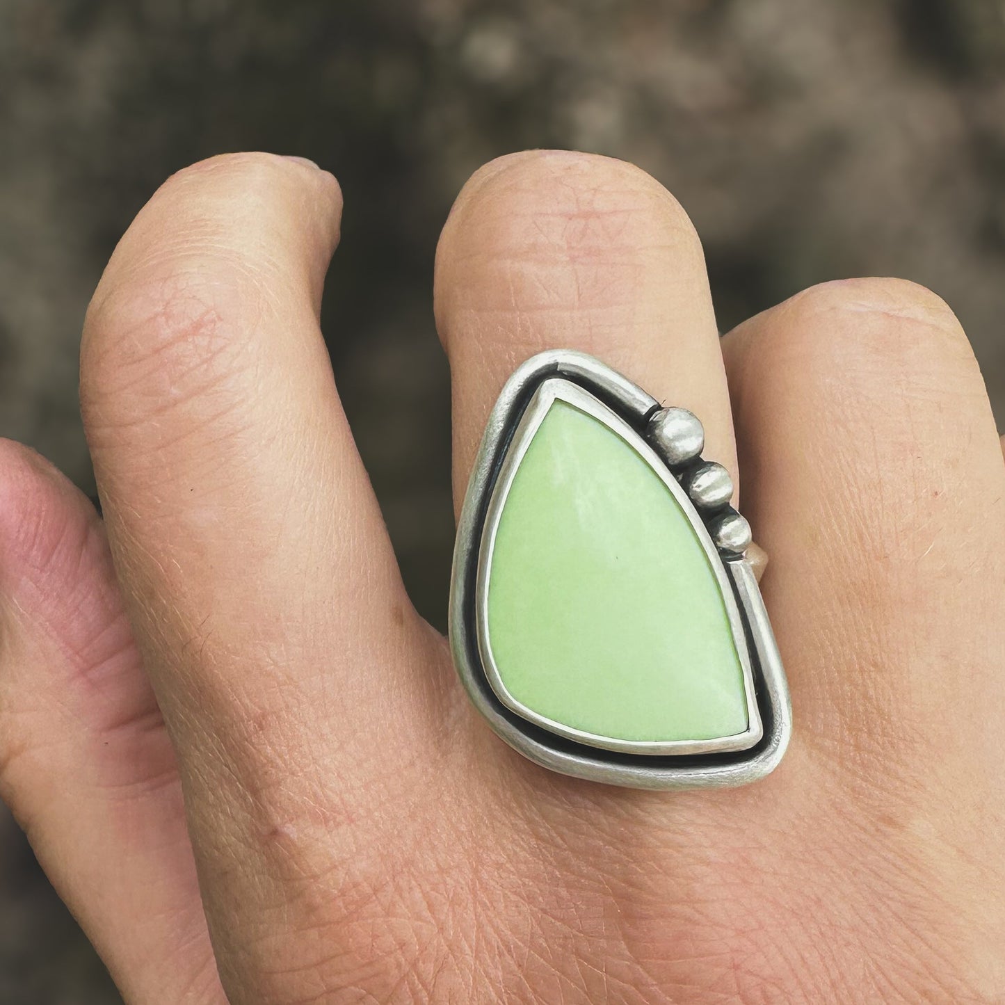 Lemon Chrysoprase Ring (Size 10)