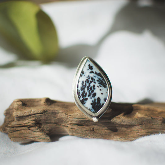 Dendritic Agate Cypress Ring No. 2 (Sz.8.25)