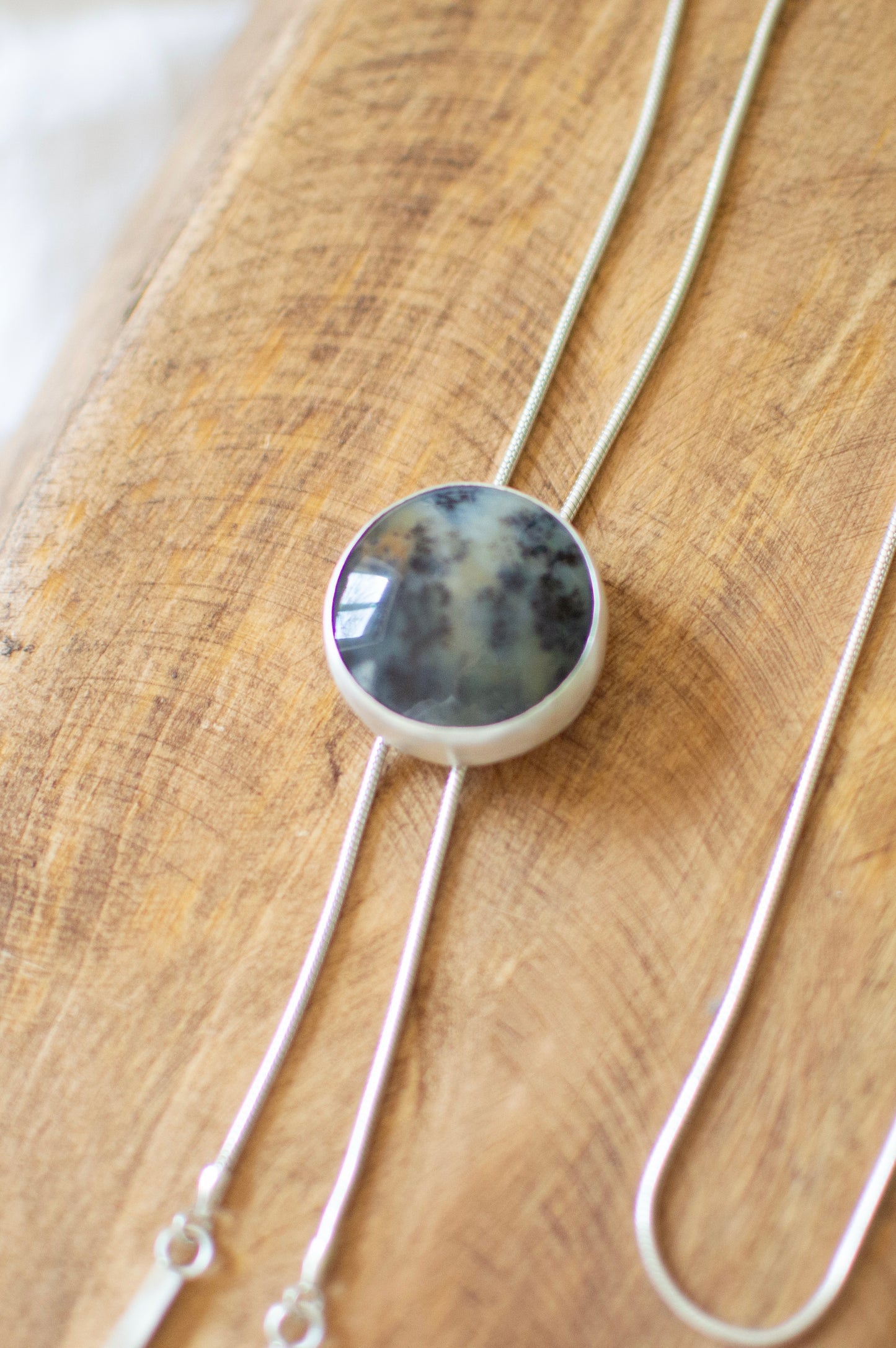 Dendritic Agate Bolo Necklace