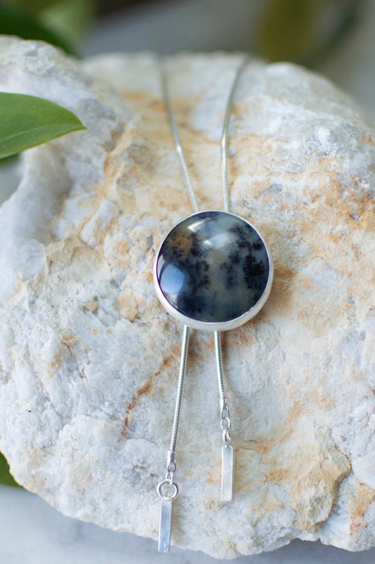 Dendritic Agate Bolo Necklace