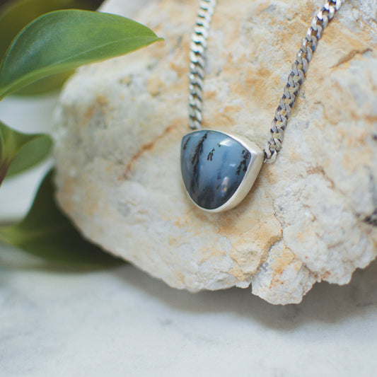 Agate Curb Chain Necklace