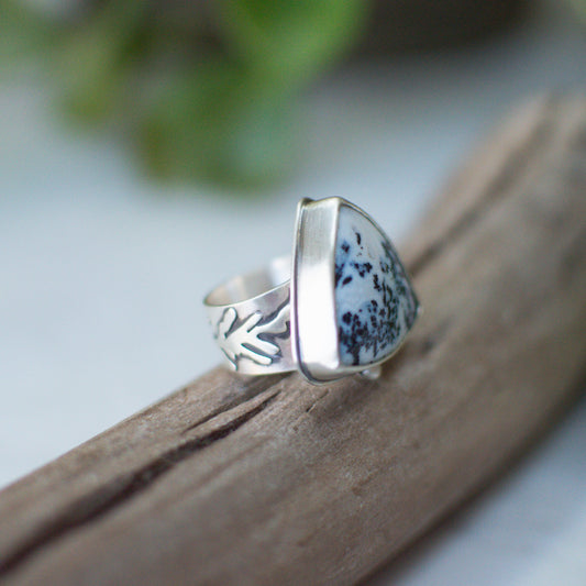 Dendritic Agate Cypress Ring (Sz.9.5)