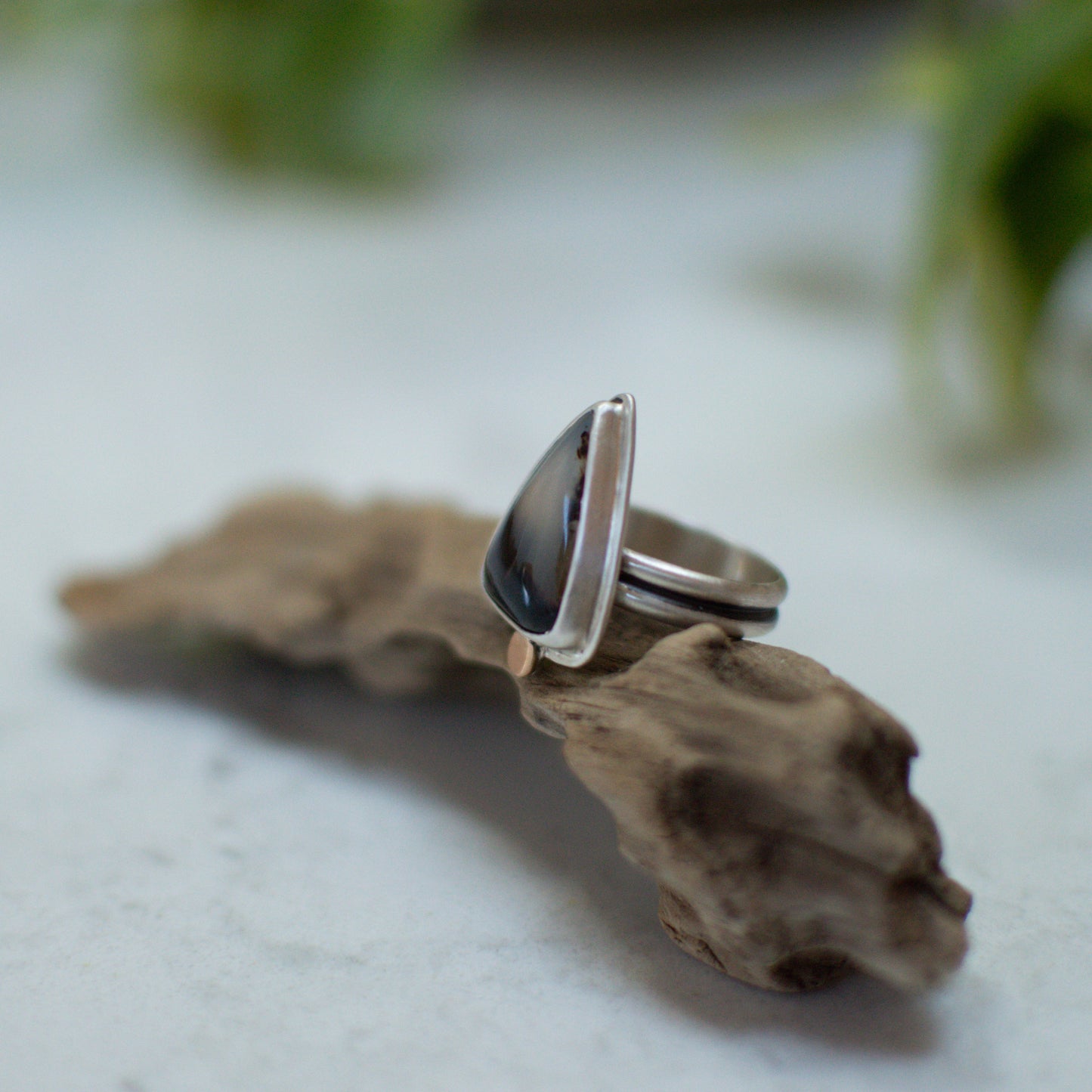 Triangle Agate Ring (Size 10)