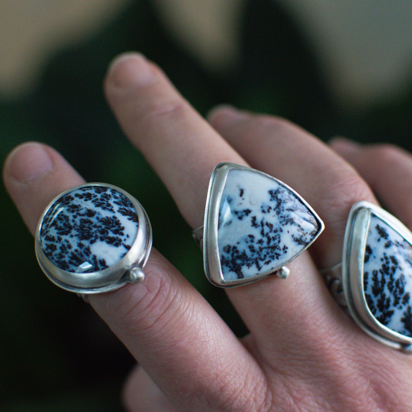 Dendritic Agate Cypress Ring No. 3 (Sz. 7.5)