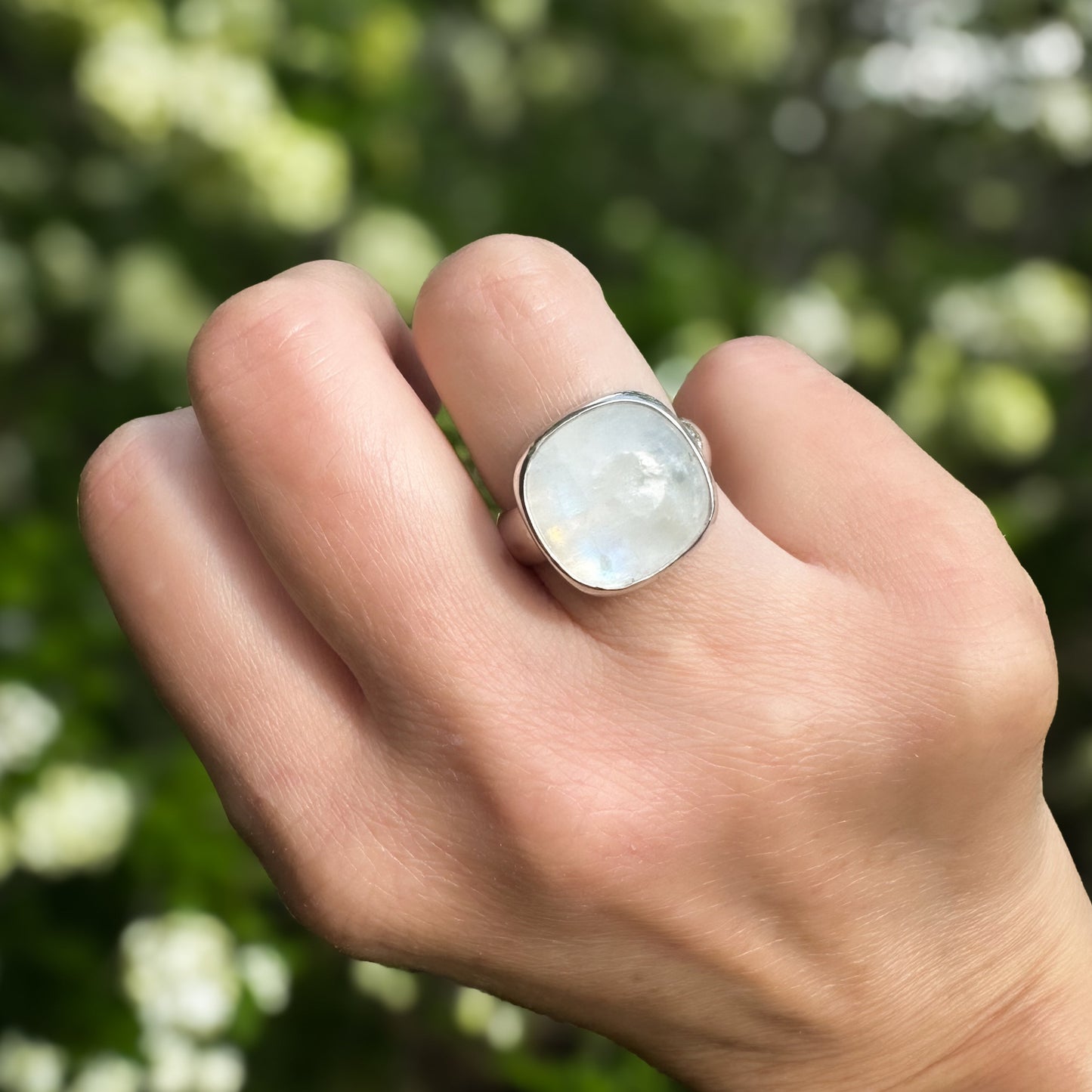 Rainbow Moonstone Ring (Size 9)