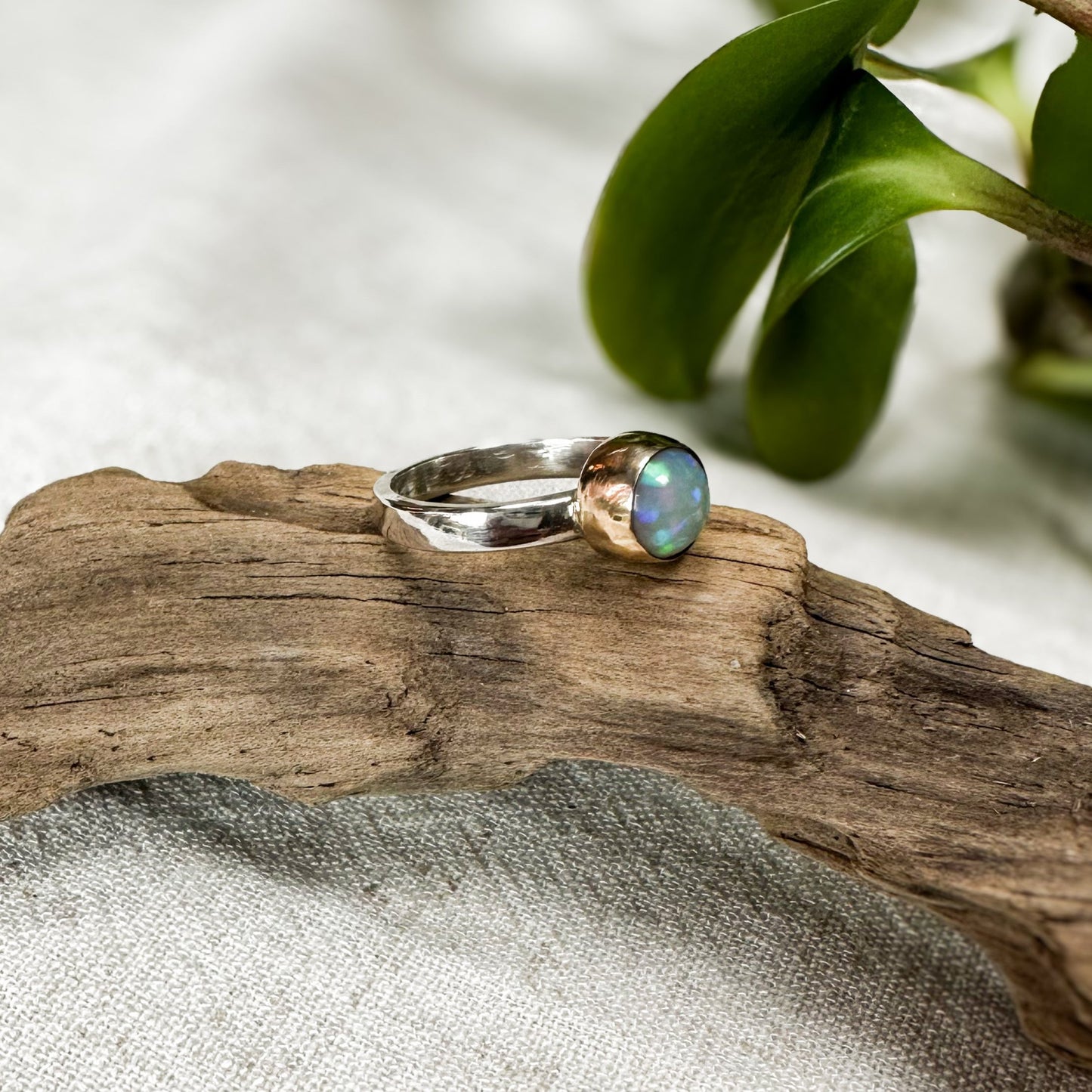 Mixed Metal Ethiopian Opal Ring No. 1. (Size 7.25)