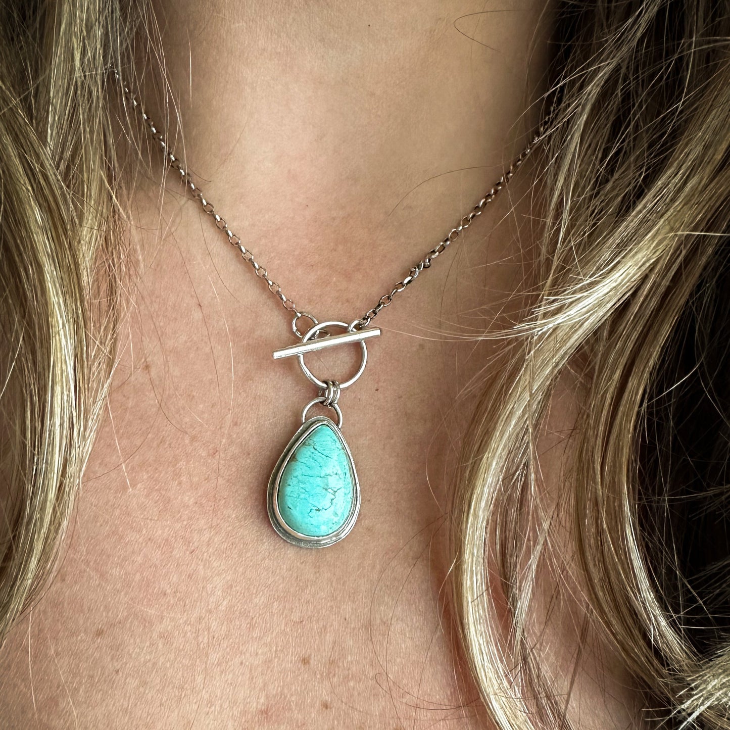 Royston Turquoise Teardrop Toggle Necklace No.1