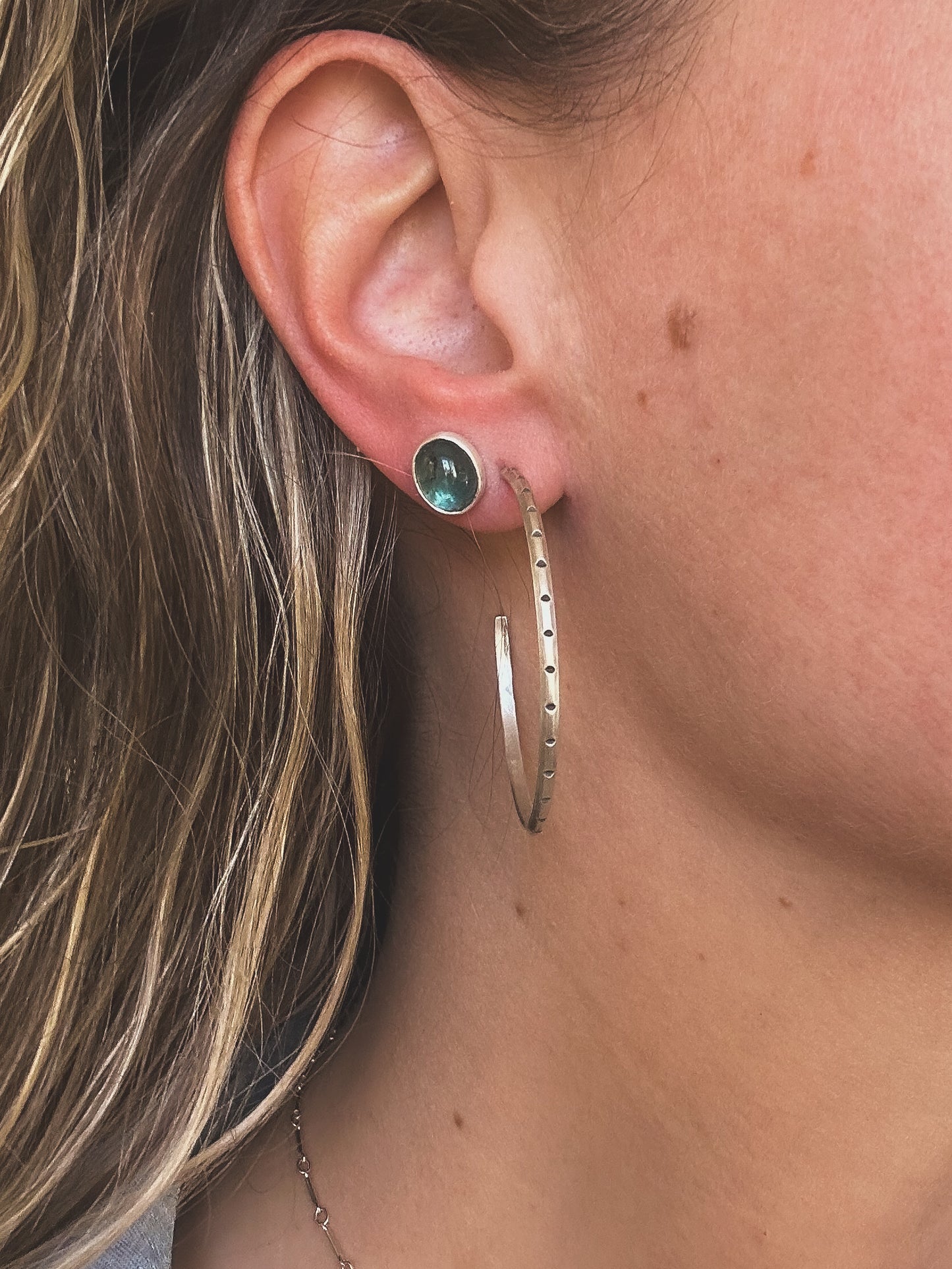 Dainty Hammered Triangle Hoops