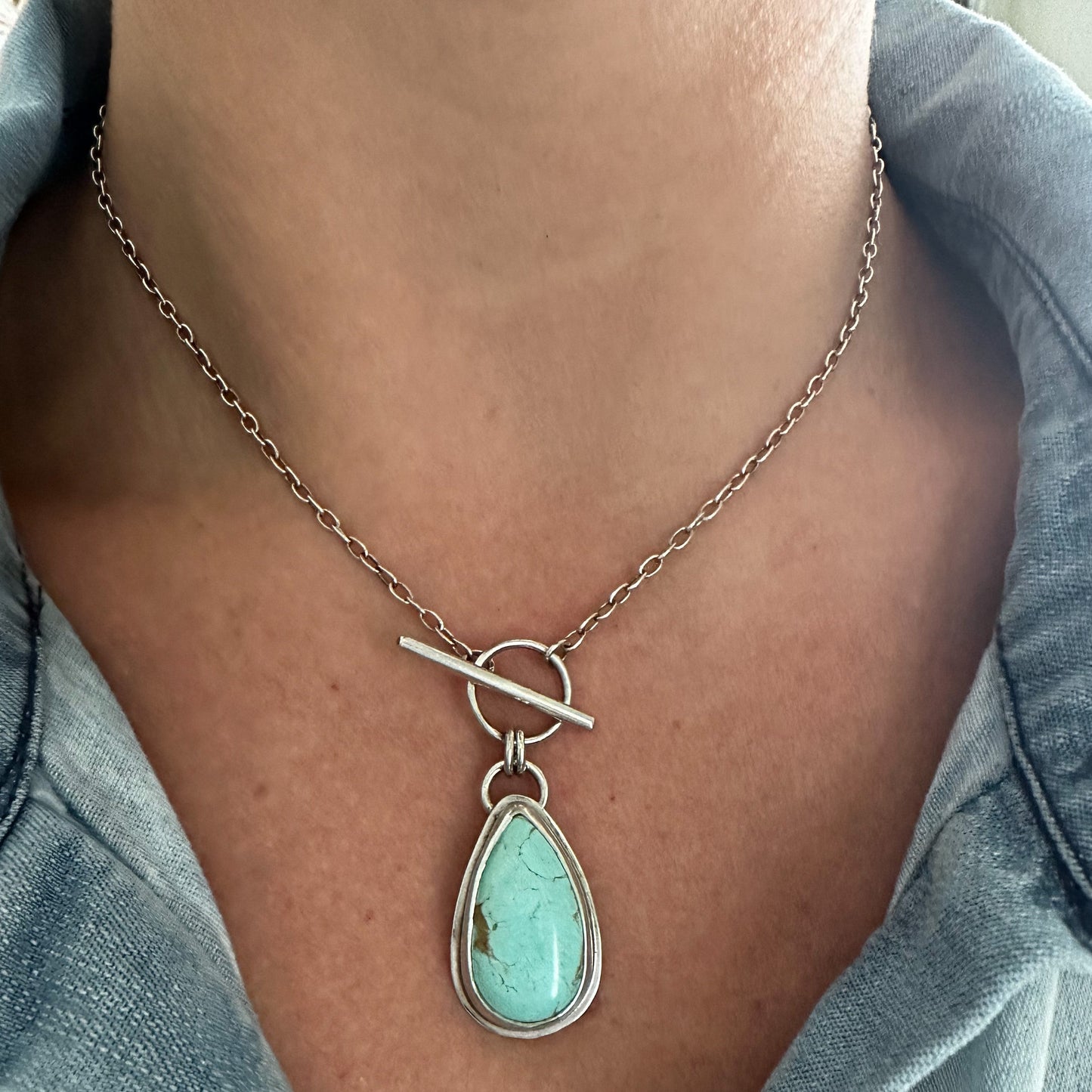 Royston Turquoise Teardrop Toggle Necklace No.2