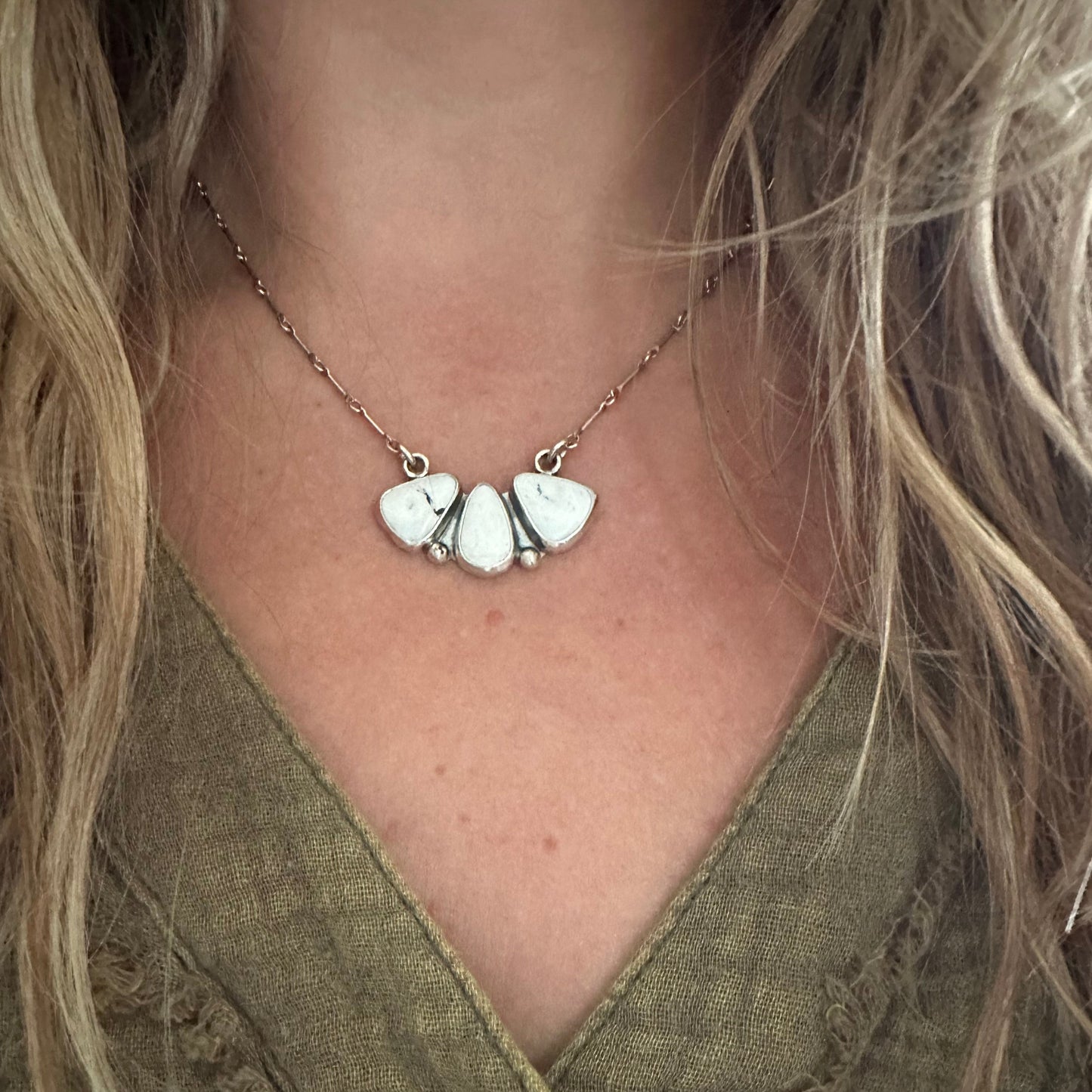 White Buffalo Trio Necklace