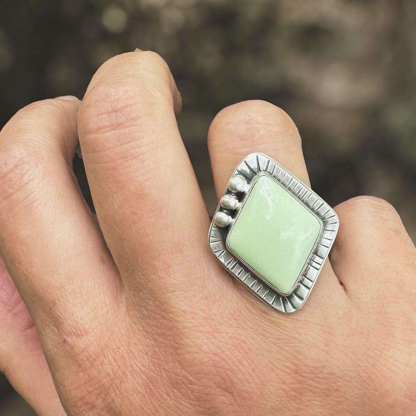 Lemon Chrysoprase Ring (Size 8)