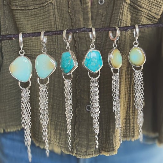 Lone Mountain Turquoise Mist Earrings No 1