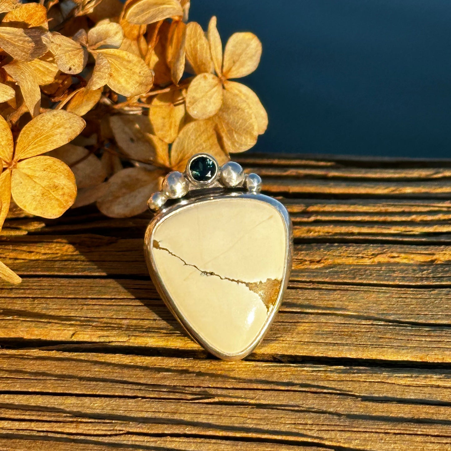 Ivory Creek Variscite and London Blue Topaz Ring | Size 8.75