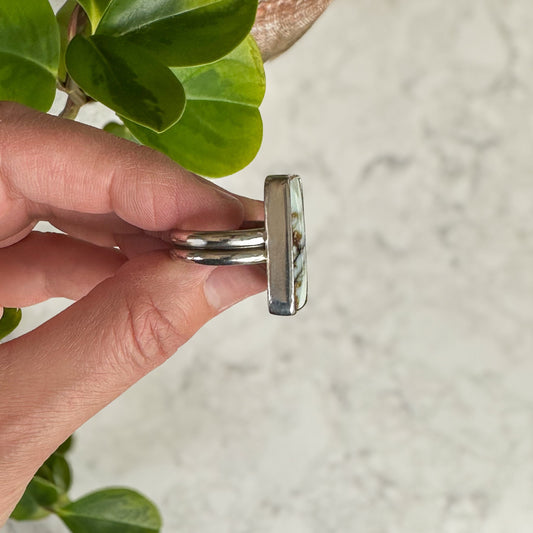 Rectangle Aloe Variscite Ring | Size 10