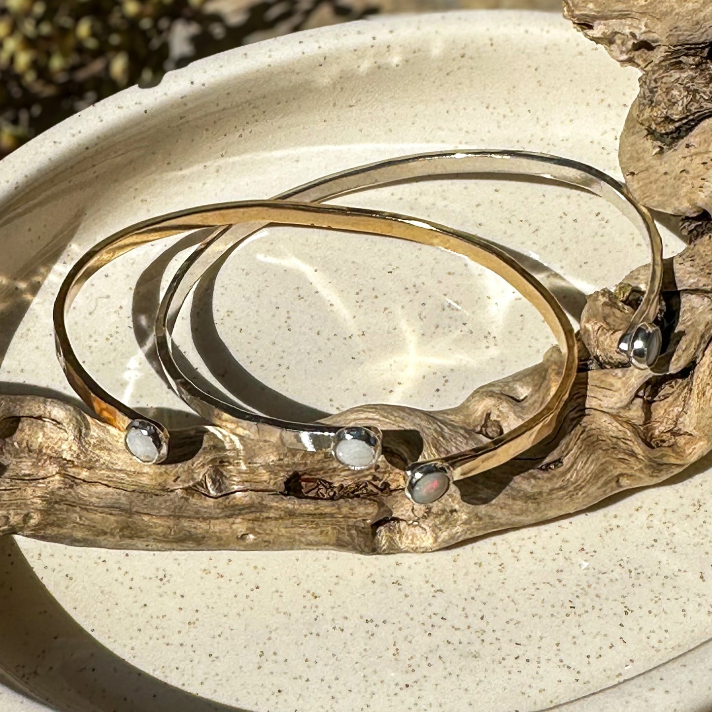 Dainty Gemstone Cuff Bracelets