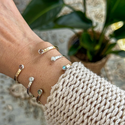 Dainty Gemstone Cuff Bracelets