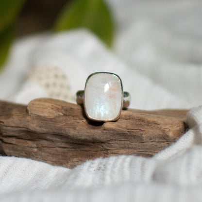 Rainbow Moonstone Ring (Size 8.5)