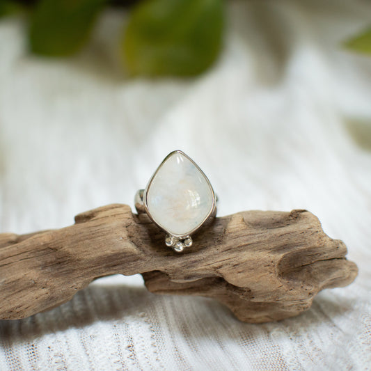Rainbow Moonstone Ring (Size 7.5)