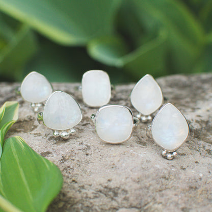 Rainbow Moonstone Ring (Size 7)