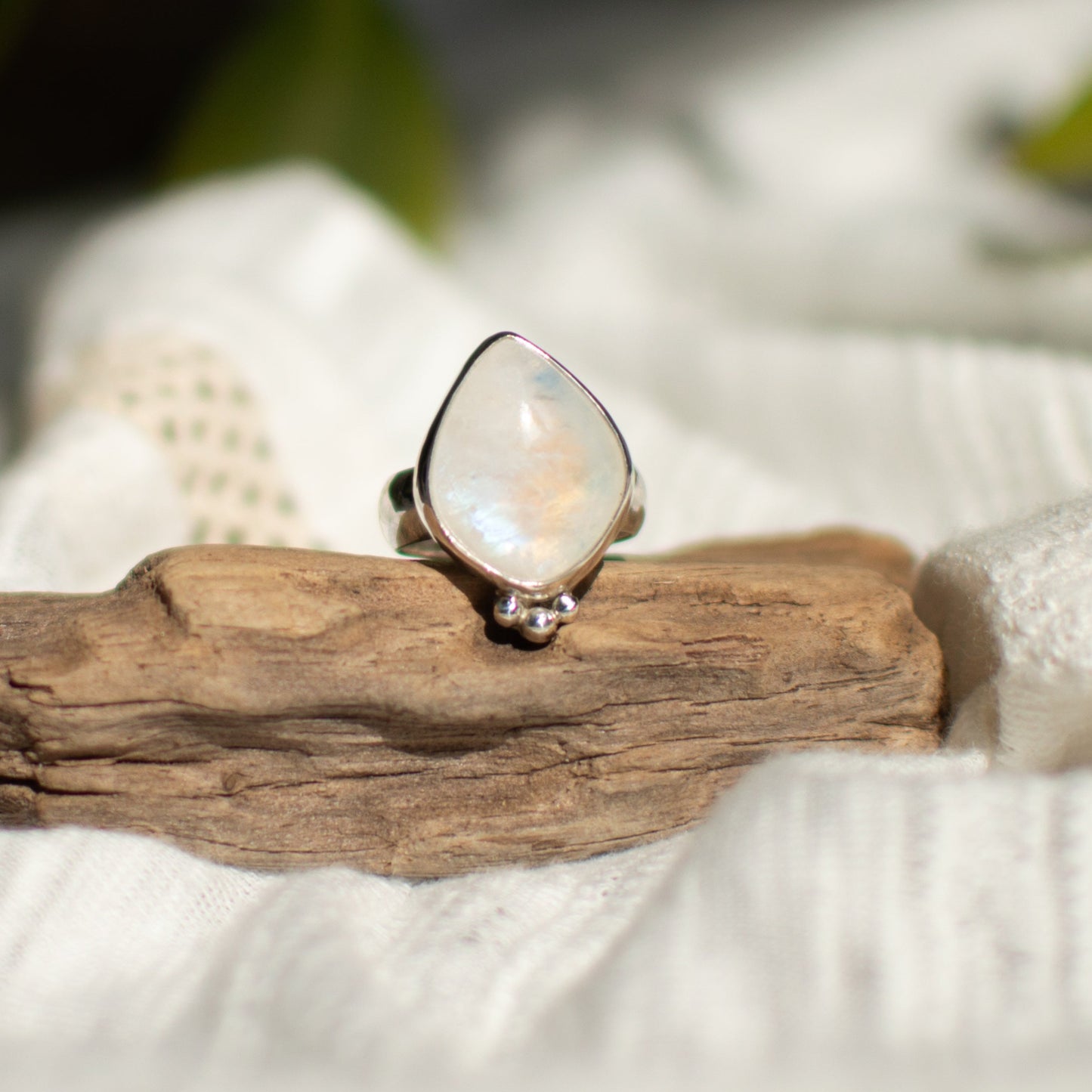 Rainbow Moonstone Ring (Size 7.5)