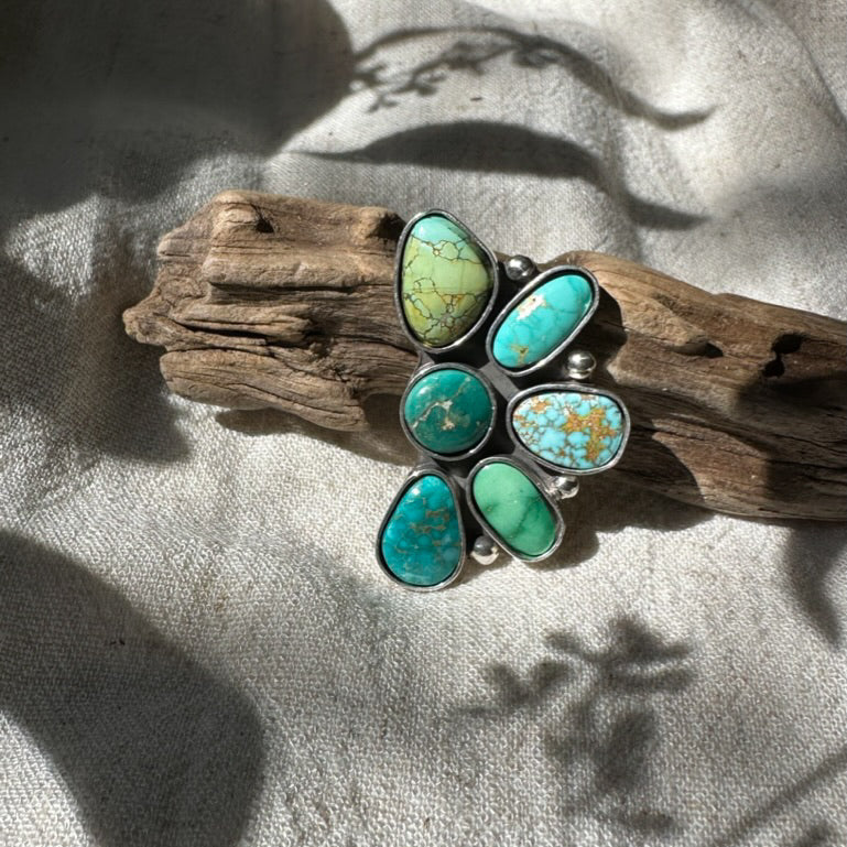 Turquoise Wild Flora Ring - Finish  To Size