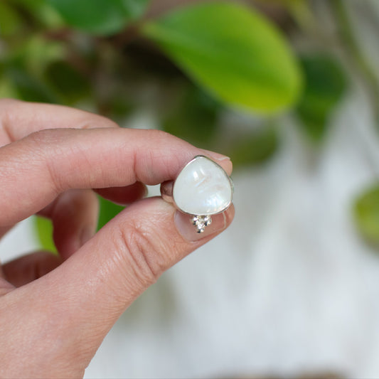 Rainbow Moonstone Ring (Size 5.5)