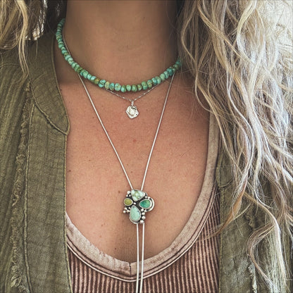 Mixed Turquoise Bloom Bolo