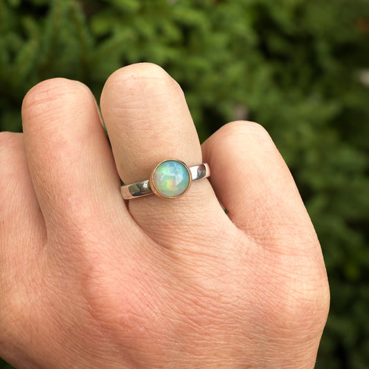 Mixed Metal Ethiopian Opal Ring No. 1. (Size 7.25)