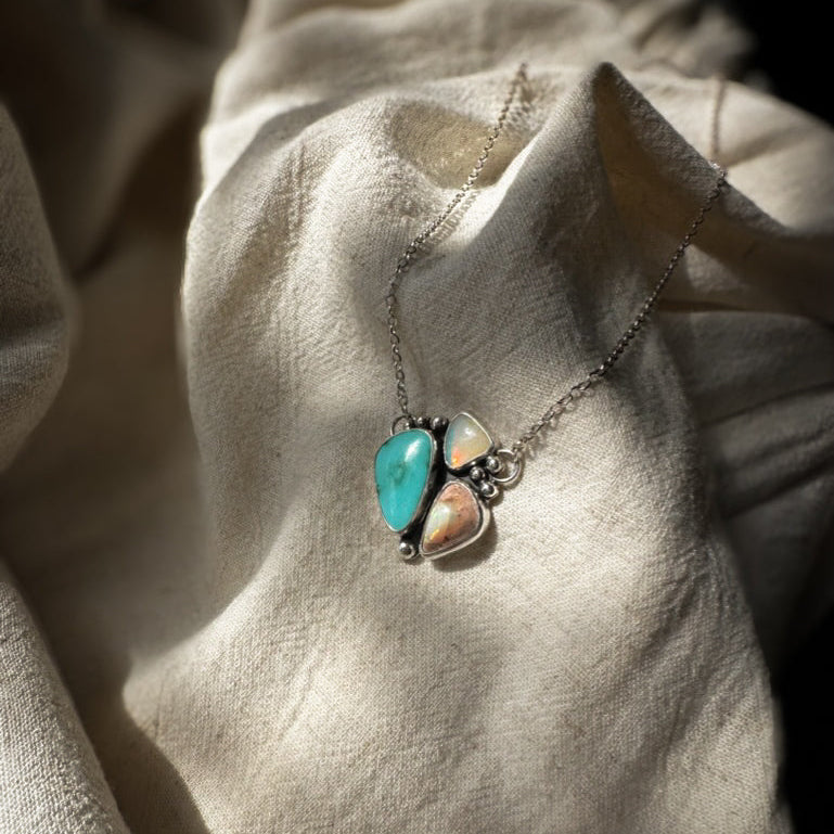 Double Opal Turquoise Necklace