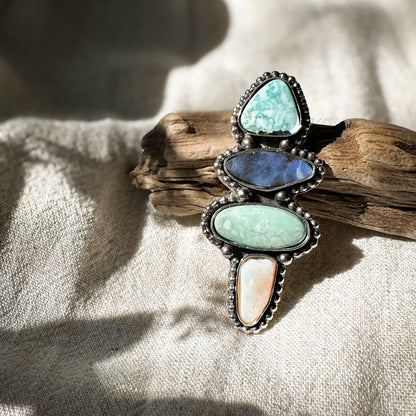 Opal & Turquoise Tidepool Ring ~ Finish To Size