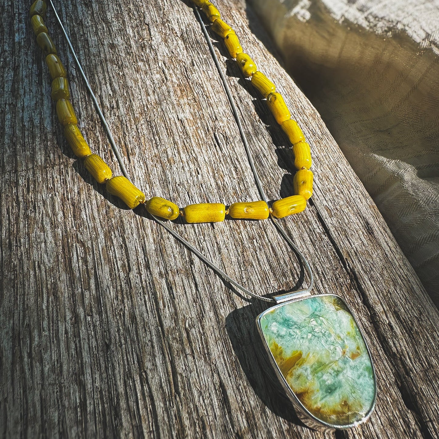 Opalized Wood Pendant Necklace