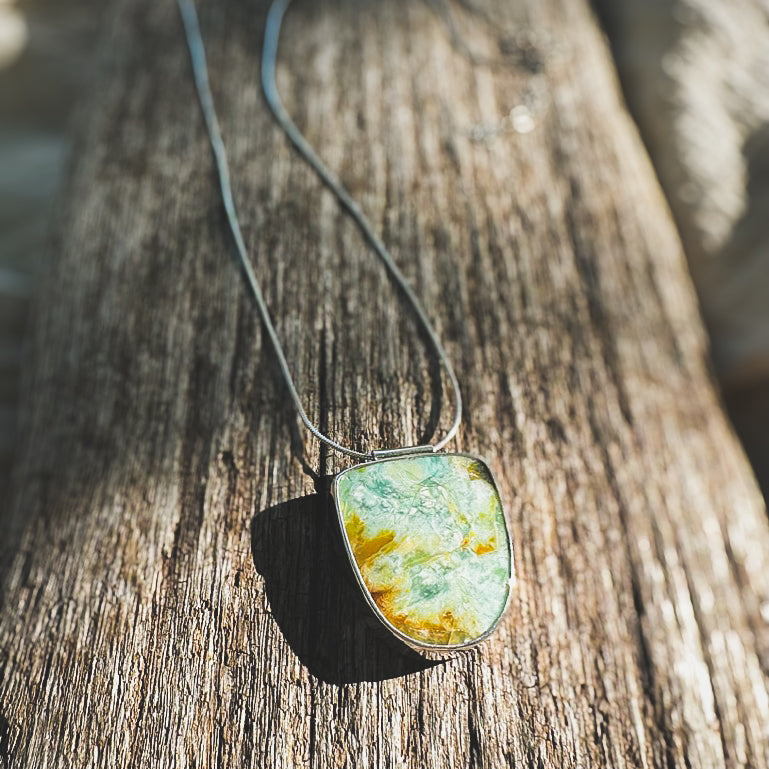 Opalized Wood Pendant Necklace